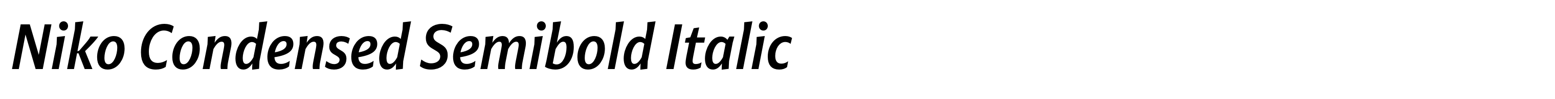 Niko Condensed Semibold Italic